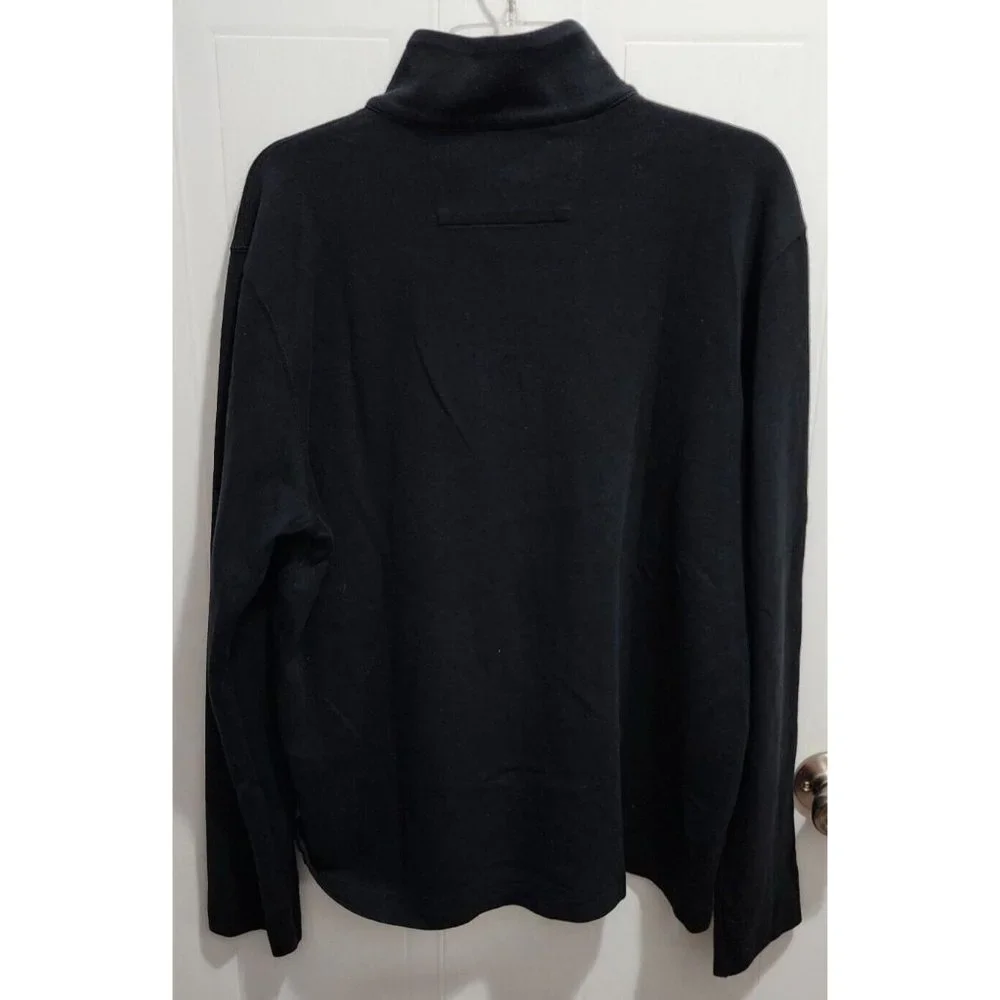 Banana Republic Black 1/4 Zip Pull Over‎ Long Sleeve Sweater Size XL 94% Cotton